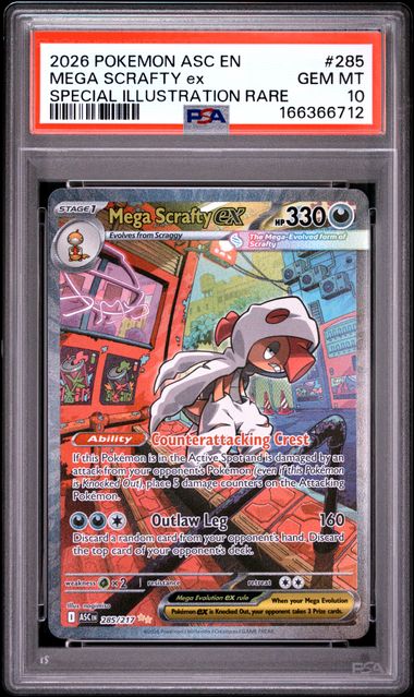 Mega Scrafty ex SIR ME Ascended Heroes 285/217 PSA 10