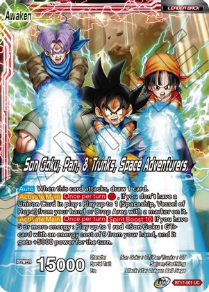 Son Goku // Son Goku, Pan, and Trunks, Space Adventurers (BT17-001) [Ultimate Squad] Parallel Foil