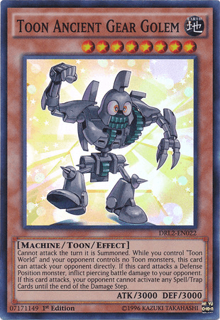 Toon Ancient Gear Golem [DRL2-EN022] Super Rare - Josh's Cards