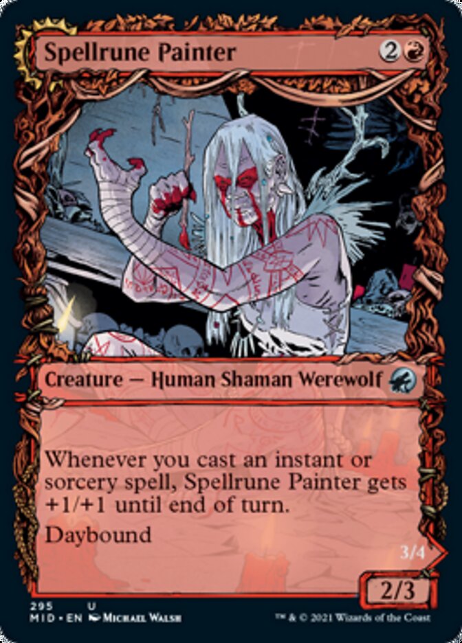 Spellrune Painter // Spellrune Howler (MID-295) - Innistrad: Midnight Hunt: (Showcase, Double Faced Transform) Foil