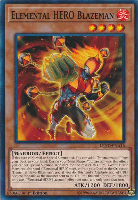 Elemental Hero Blazeman [LEHD-ENA16] Common - Josh's Cards