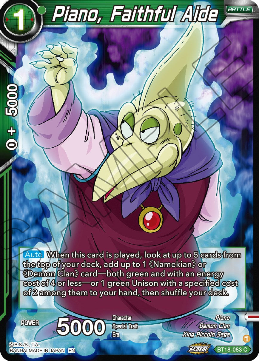 Piano, Faithful Aide (BT18-083) [Dawn of the Z-Legends] Parallel Foil