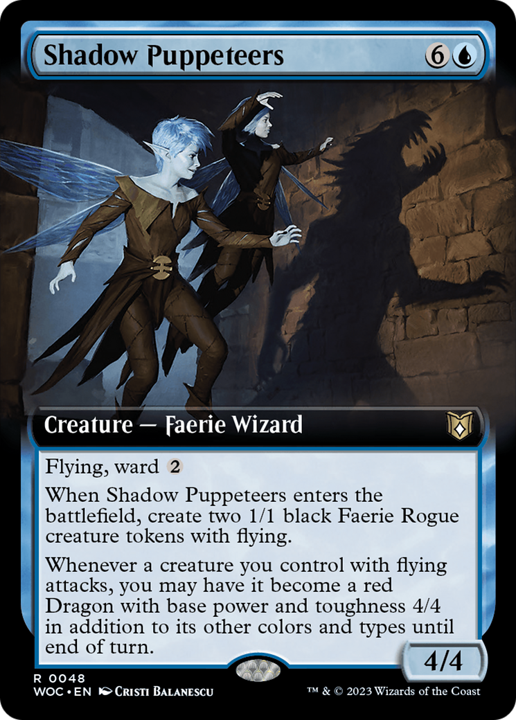 Shadow Puppeteers (WOC-048) - Wilds of Eldraine Commander: (Extended Art)