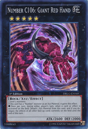 Number C106: Giant Red Hand [DRLG-EN049] Super Rare - Josh's Cards