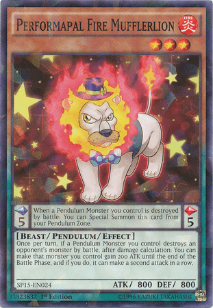Performapal Fire Mufflerlion [SP15-EN024] Shatterfoil Rare - Josh's Cards