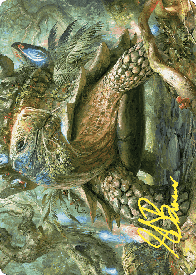 Blossoming Tortoise // Blossoming Tortoise (AWOE-024) - Wilds of Eldraine Art Series (Borderless)