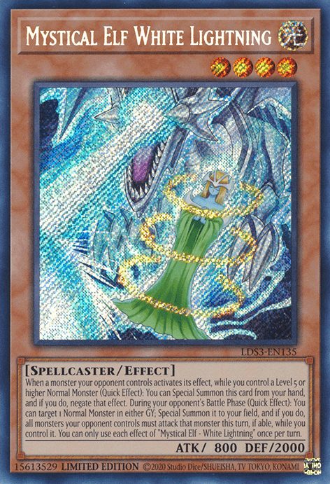 Mystical Elf White Lightning [LDS3-EN135] Secret Rare - Josh's Cards
