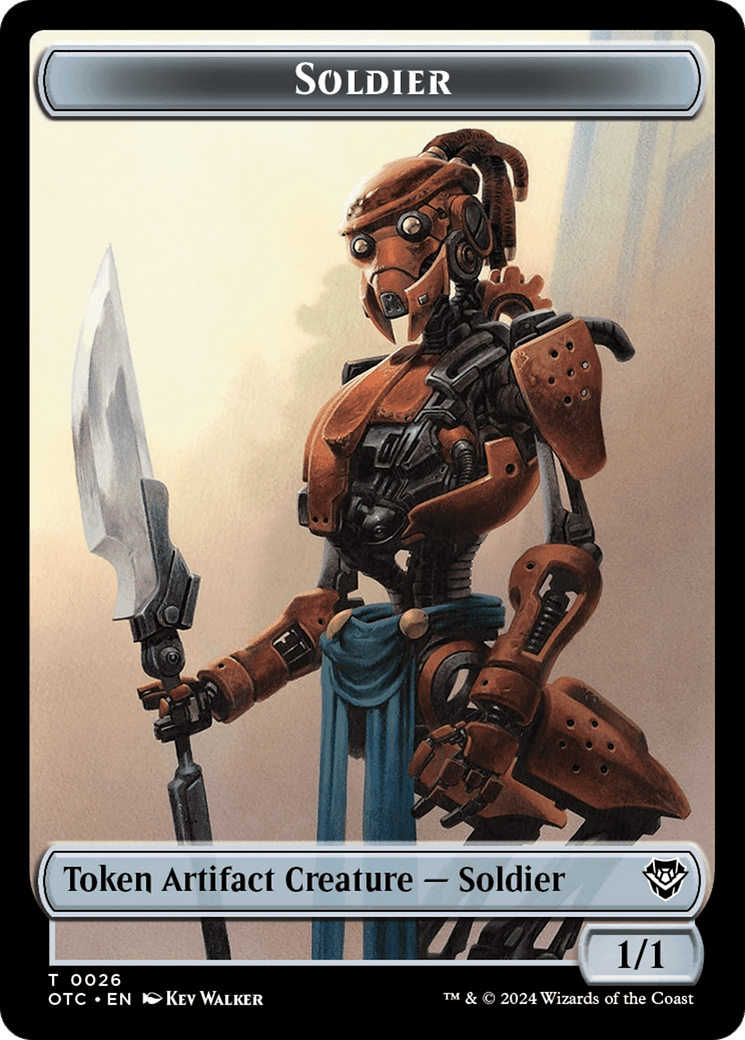 Elemental (0014) // Soldier (0026) Double-Sided Token [Outlaws of Thunder Junction Commander Tokens] - Josh's Cards