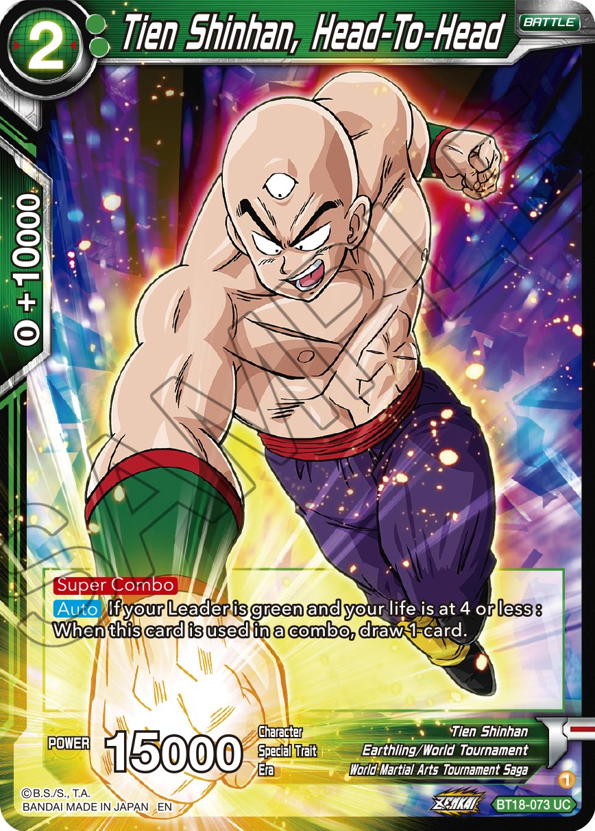 Tien Shinhan, Head-To-Head (BT18-073) [Dawn of the Z-Legends] Parallel Foil