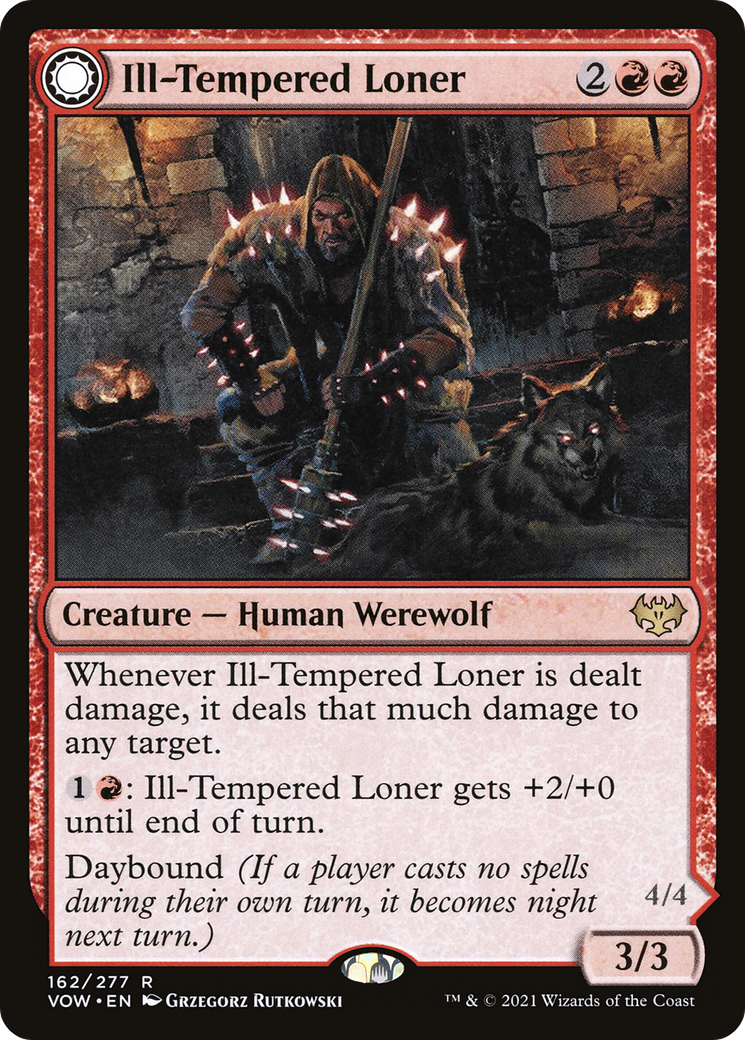 Ill-Tempered Loner // Howlpack Avenger (VOW-162) - Innistrad: Crimson Vow: (Double Faced Transform) Foil