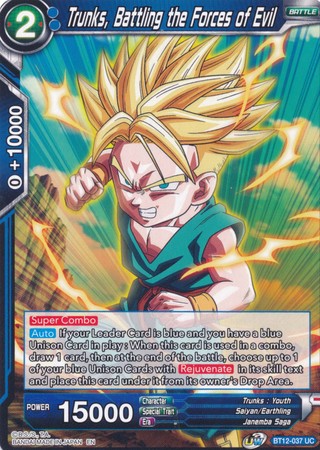 Trunks, Battling the Forces of Evil (BT12-037) [Vicious Rejuvenation] Parallel Foil