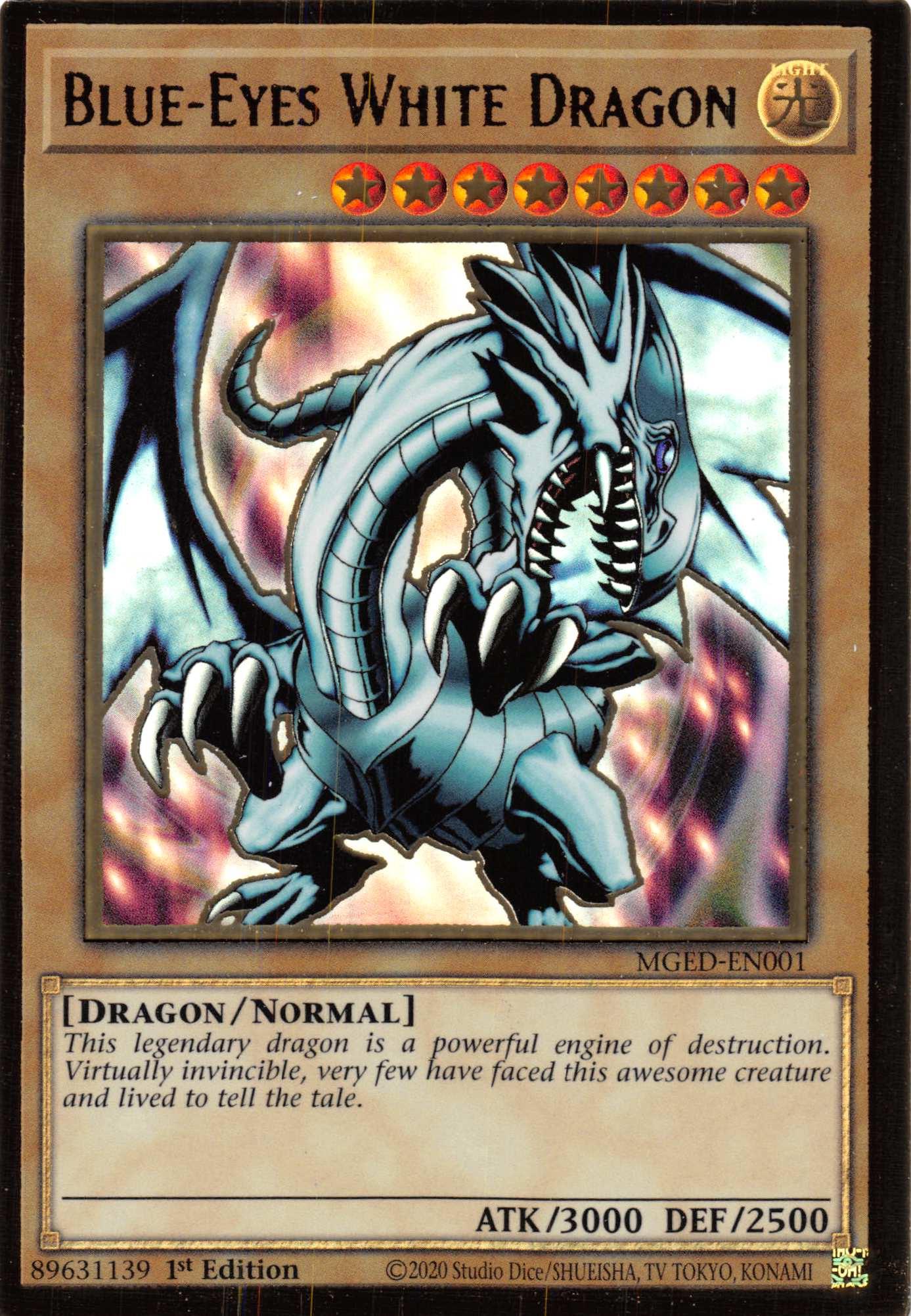 Blue-Eyes White Dragon (Alternate Art) [MGED-EN001] Gold Rare - Josh's Cards