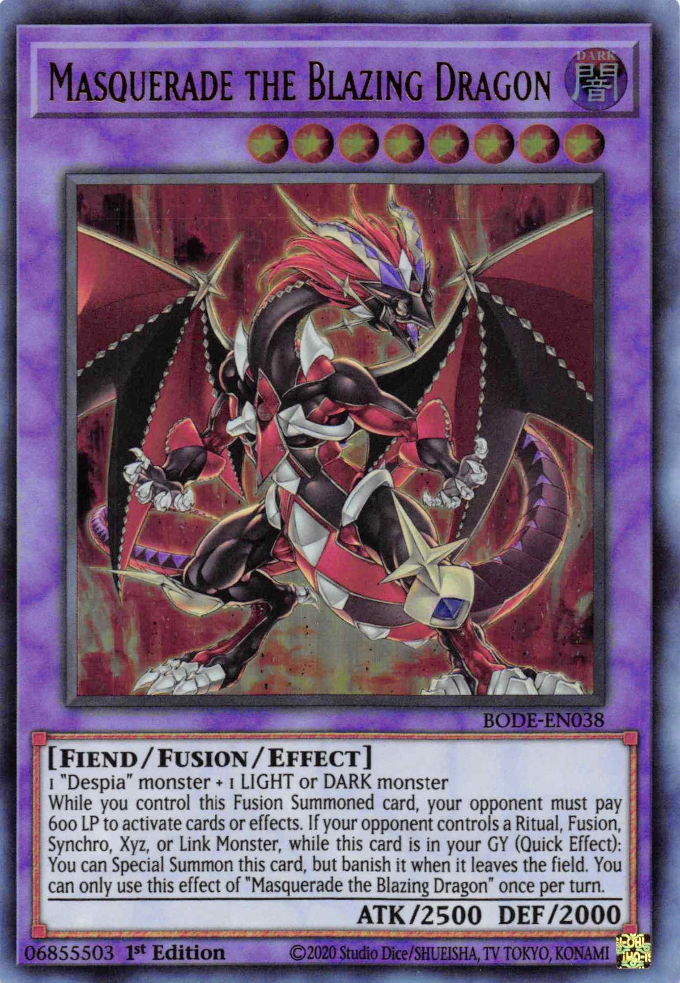 Masquerade the Blazing Dragon [BODE-EN038] Ultra Rare - Josh's Cards