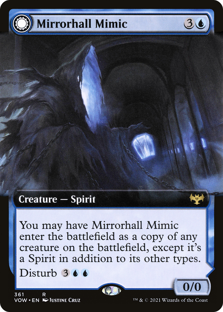 Mirrorhall Mimic // Ghastly Mimicry (VOW-361) - Innistrad: Crimson Vow: (Extended Art, Double Faced Transform)