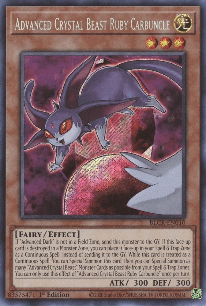 Advanced Crystal Beast Ruby Carbuncle [BLCR-EN010] Secret Rare - Josh's Cards