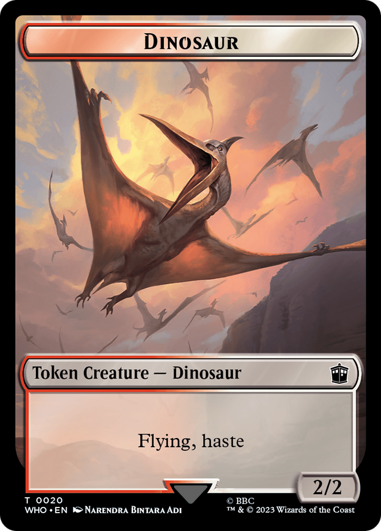 Soldier // Dinosaur Double-Sided Token [Doctor Who Tokens] Foil