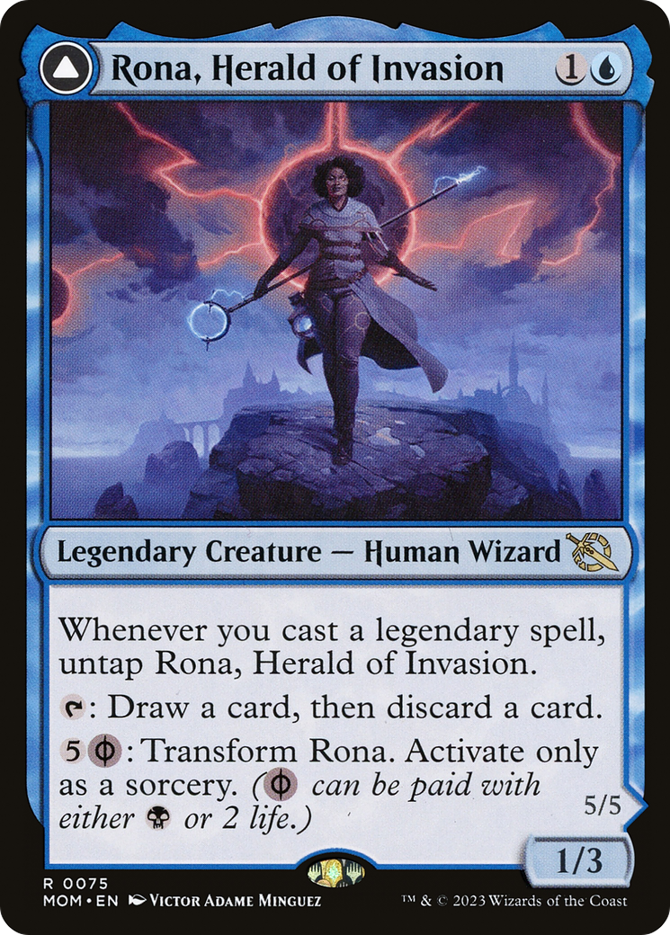 Rona, Herald of Invasion // Rona, Tolarian Obliterator (MOM-075) - March of the Machine