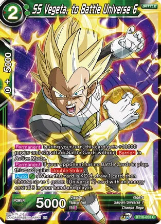 SS Vegeta, to Battle Universe 6 (BT16-053) [Realm of the Gods] Parallel Foil