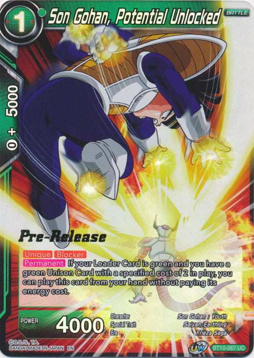 Son Gohan, Potential Unlocked (BT10-067) [Rise of the Unison Warrior Prerelease Promos] Parallel Foil