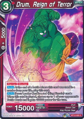 Drum, Reign of Terror (BT12-022) [Vicious Rejuvenation] Parallel Foil