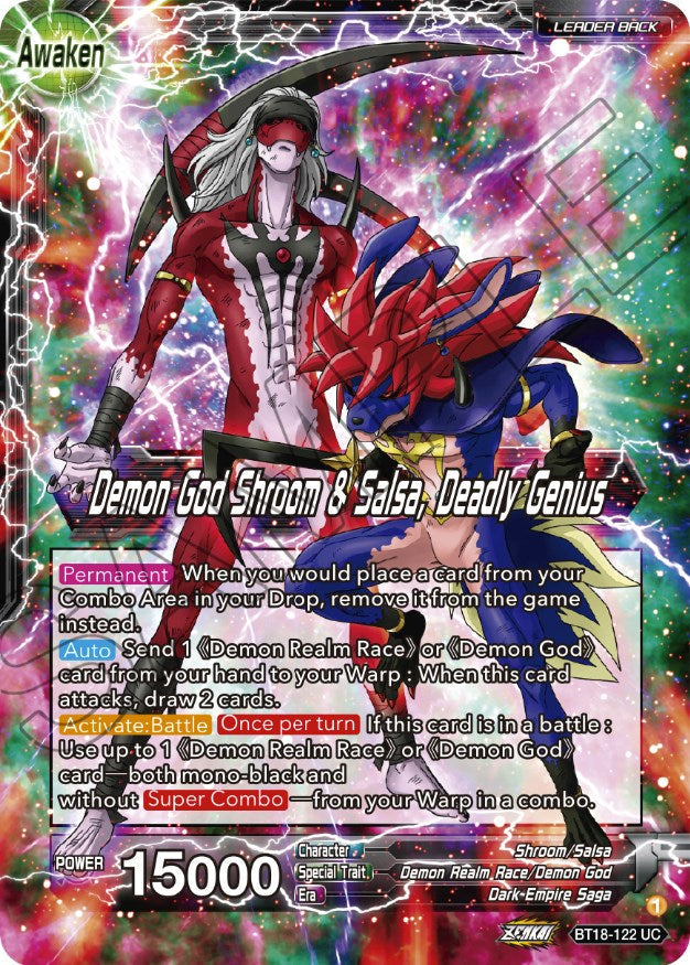 Shroom & Salsa // Demon God Shroom & Salsa, Deadly Genius (BT18-122) [Dawn of the Z-Legends] Parallel Foil