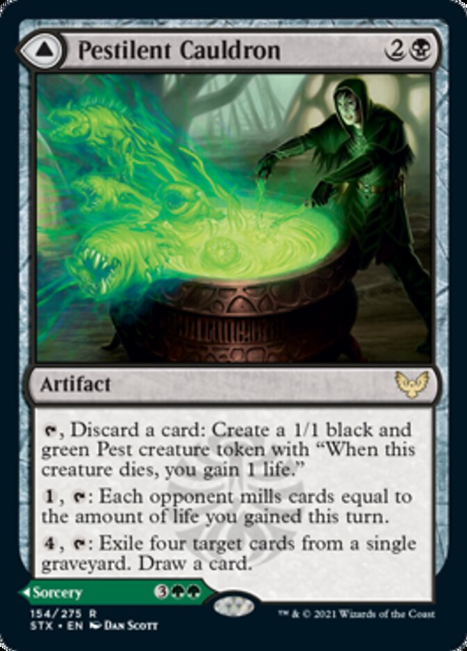 Pestilent Cauldron // Restorative Burst (STX-154) - Strixhaven: School of Mages Foil