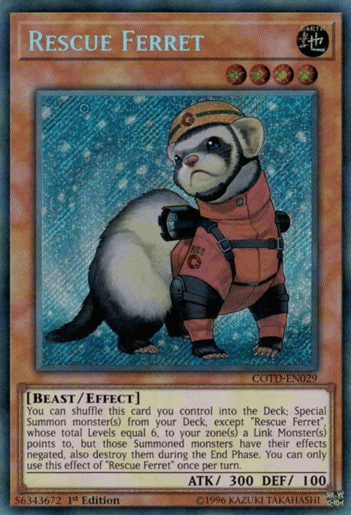 Rescue Ferret [COTD-EN029] Secret Rare - Josh's Cards