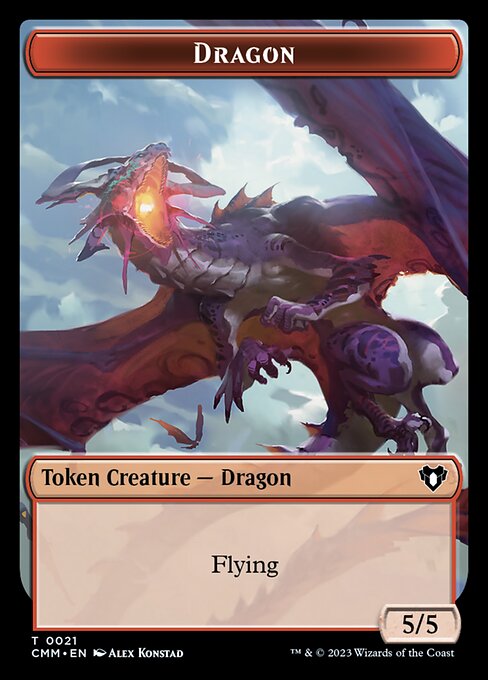 Thopter // Dragon (0021) Double-Sided Token [Commander Masters Tokens] Foil