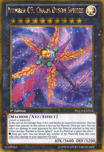 Number C9: Chaos Dyson Sphere [PGLD-EN022] Gold Secret Rare - Josh's Cards