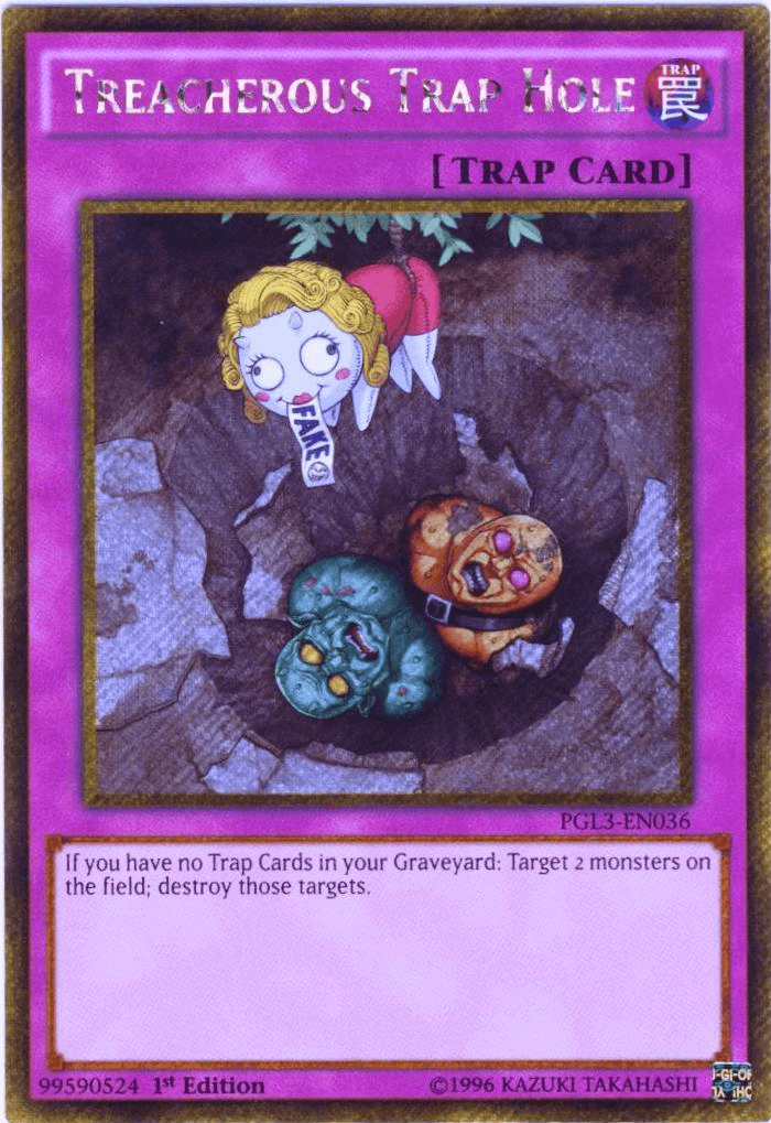 Treacherous Trap Hole [PGL3-EN036] Gold Secret Rare - Josh's Cards