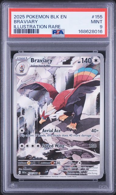 Braviary Illustration Rare SV Black Bolt 155/086 PSA 9