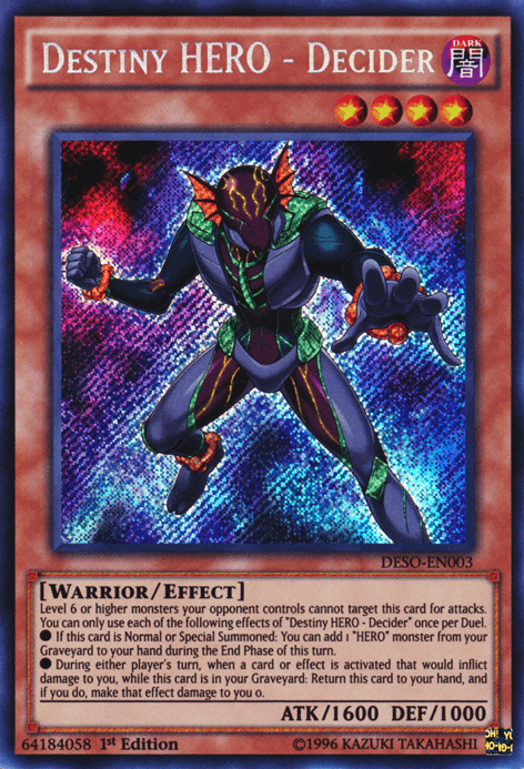 Destiny HERO - Decider [DESO-EN003] Secret Rare - Josh's Cards