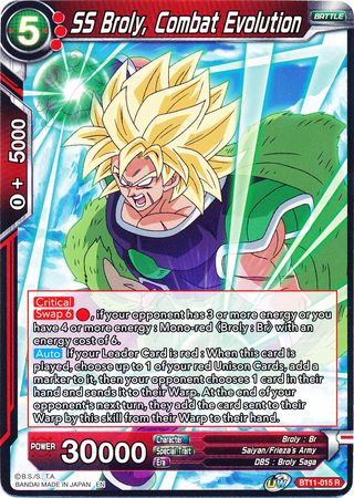 SS Broly, Combat Evolution (BT11-015) [Vermilion Bloodline] Parallel Foil