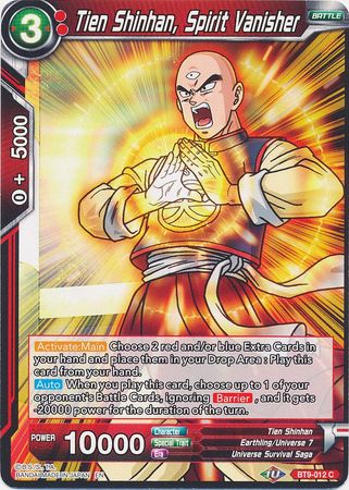 Tien Shinhan, Spirit Vanisher (BT9-012) [Universal Onslaught] Parallel Foil