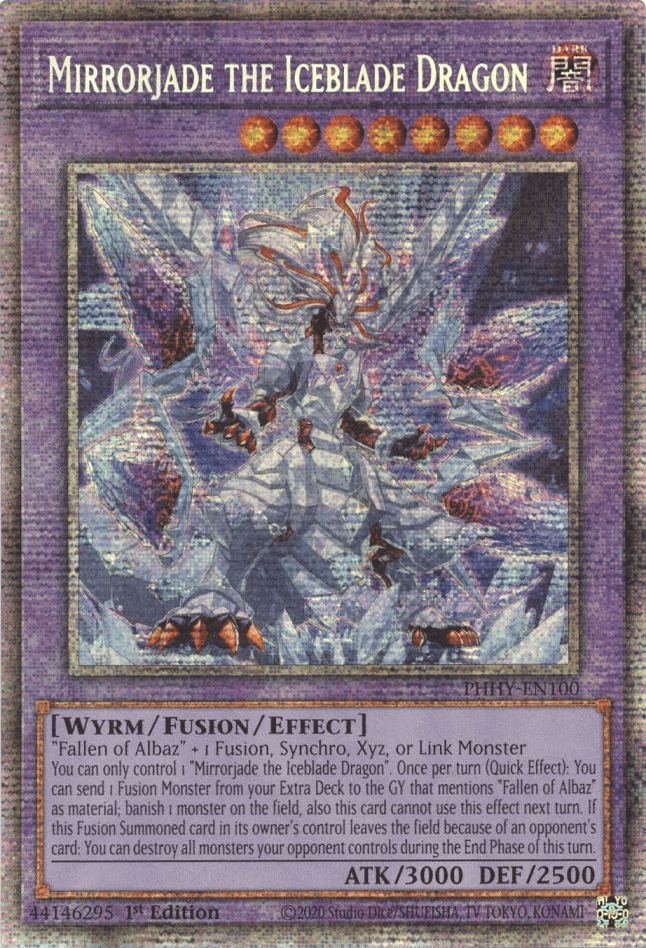Mirrorjade the Iceblade Dragon [PHHY-EN100] Starlight Rare - Josh's Cards