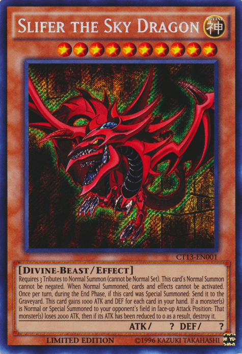 Slifer the Sky Dragon [CT13-EN001] Secret Rare - Josh's Cards