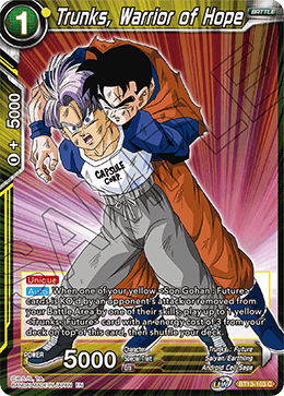 Trunks, Warrior of Hope (Common) (BT13-103) [Supreme Rivalry] Parallel Foil