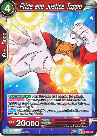 Pride and Justice Toppo (BT3-026) [Cross Worlds] Parallel Foil