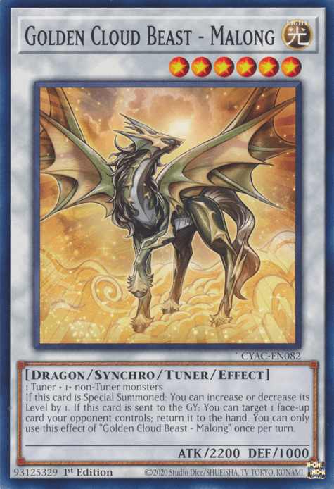 Golden Cloud Beast - Malong [CYAC-EN082] Common - Josh's Cards