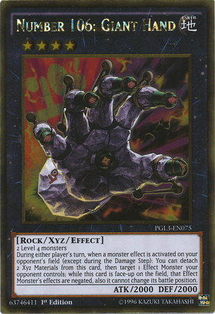 Number 106: Giant Hand [PGL3-EN075] Gold Rare - Josh's Cards