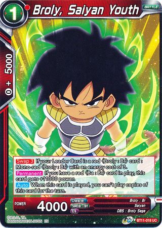 Broly, Saiyan Youth (BT11-018) [Vermilion Bloodline] Parallel Foil
