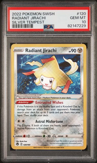 Pokemon: Radiant Jirachi Silver Tempest 120/195 PSA 10