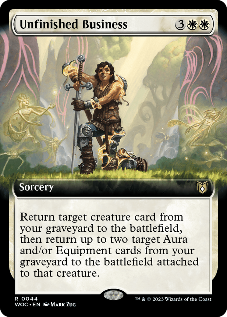 Unfinished Business (WOC-044) - Wilds of Eldraine Commander: (Extended Art)