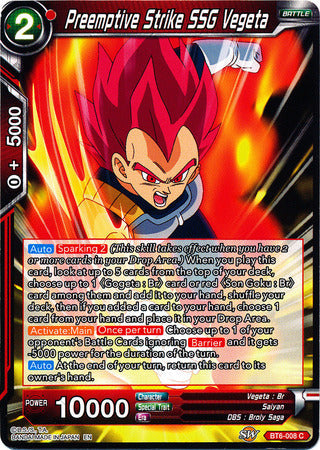 Preemptive Strike SSG Vegeta (BT6-008) [Destroyer Kings] Parallel Foil