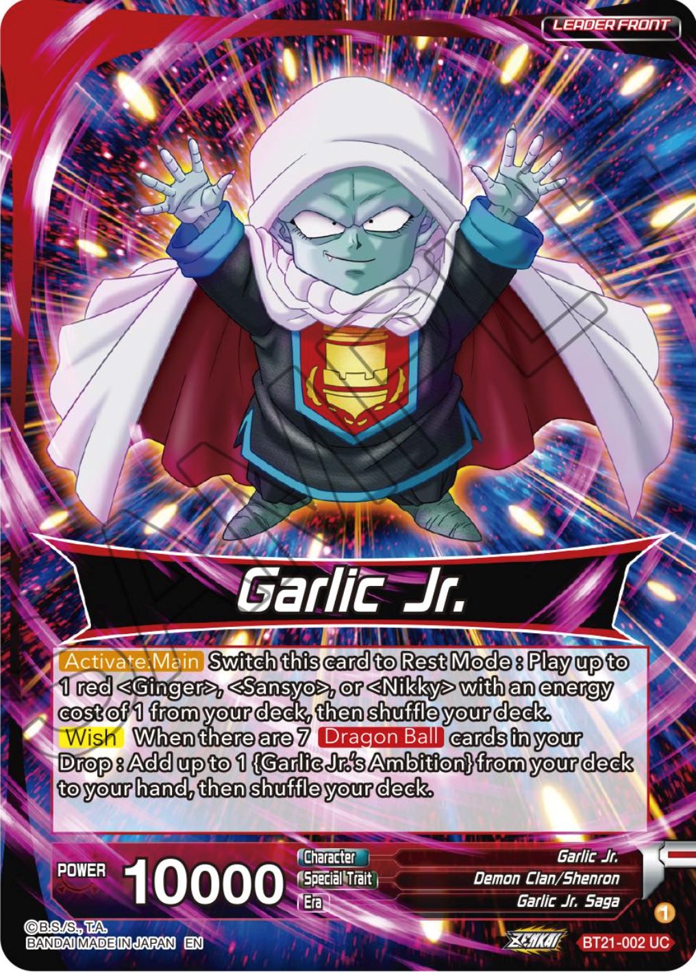 Garlic Jr. // Garlic Jr., Immortal Being (BT21-002) [Wild Resurgence] Parallel Foil