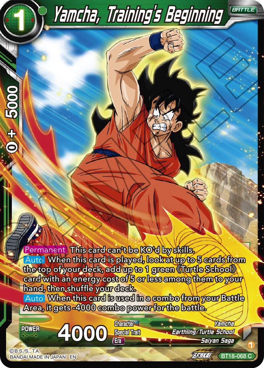 Yamcha, Training's Beginning (BT18-068) [Dawn of the Z-Legends] Parallel Foil