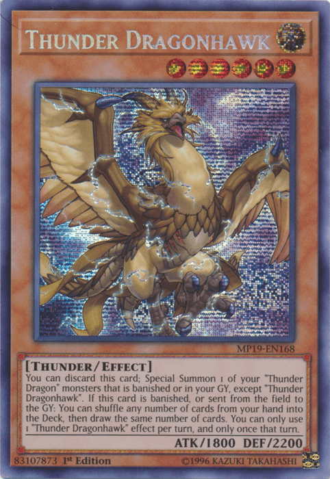 Thunder Dragonhawk [MP19-EN168] Prismatic Secret Rare - Josh's Cards