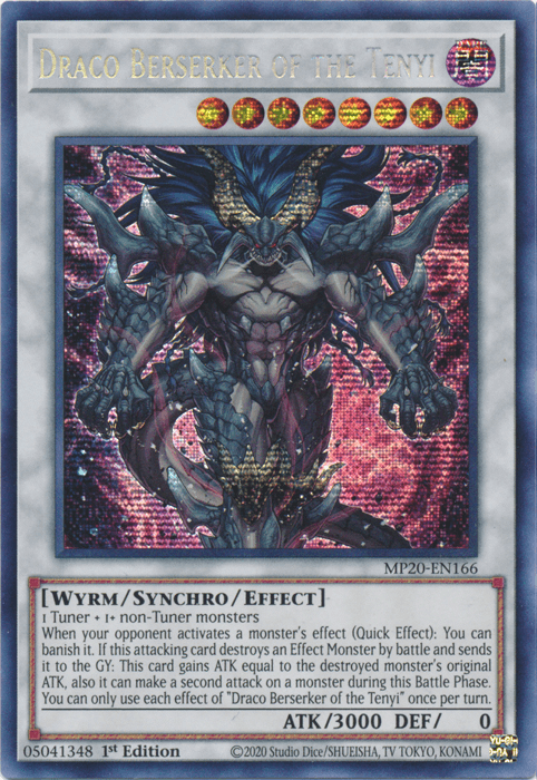 Draco Berserker of the Tenyi [MP20-EN166] Prismatic Secret Rare - Josh's Cards