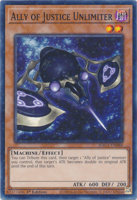 Ally of Justice Unlimiter (Duel Terminal) [HAC1-EN086] Common - Josh's Cards