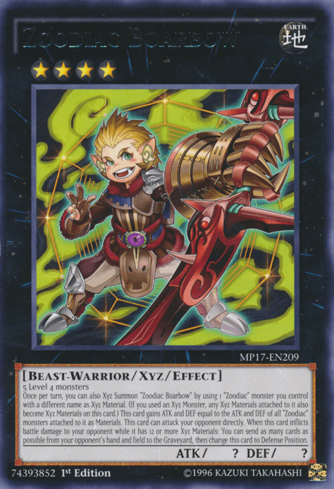 Zoodiac Boarbow [MP17-EN209] Rare - Josh's Cards